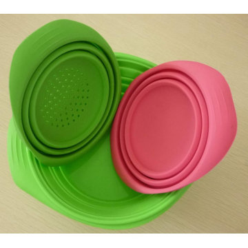 OEM personalizado moldeado FDA alimentos grado silicona plegable Bowl